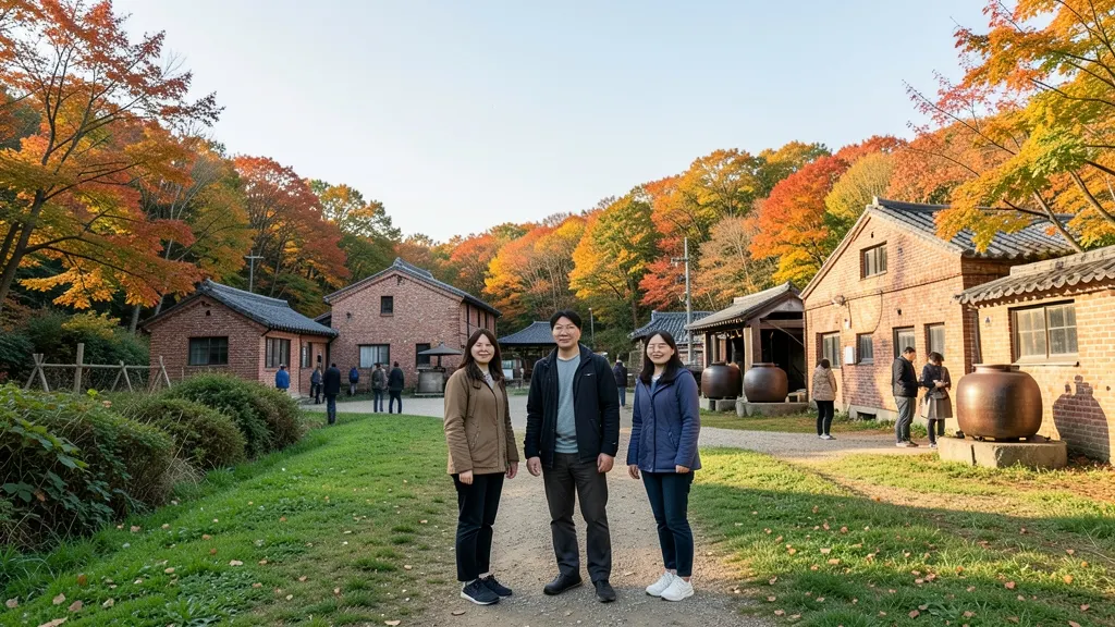 푸른 잔디와 유럽풍 건물들이 어우러진 고창 상하농원의 야외 전경 사진.